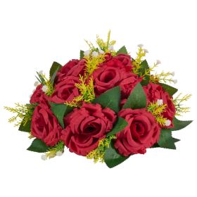 VEVOR Flower Balls Arrangement Bouquet 10 PCS, 9.5-Inch Wedding Red Roses Centerpieces